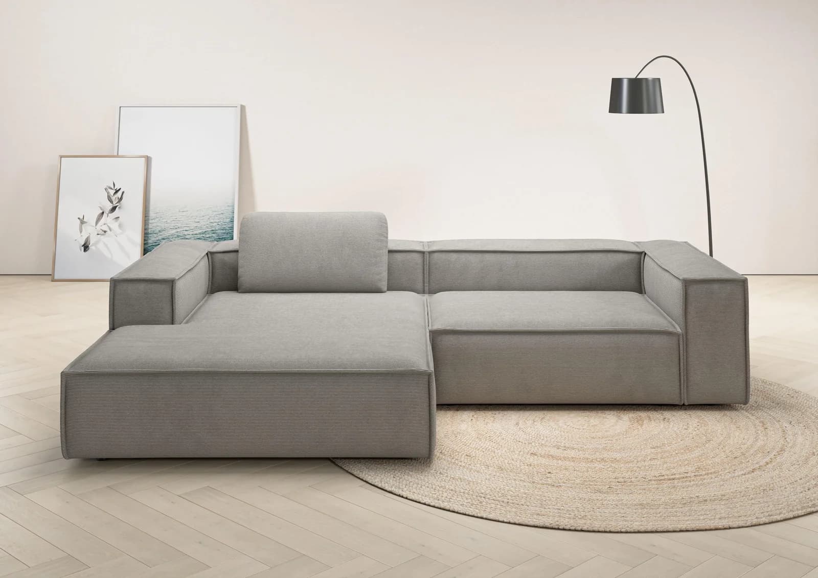 HOME AFFAIRE Ecksofa Watertown Grau L-Form XXL