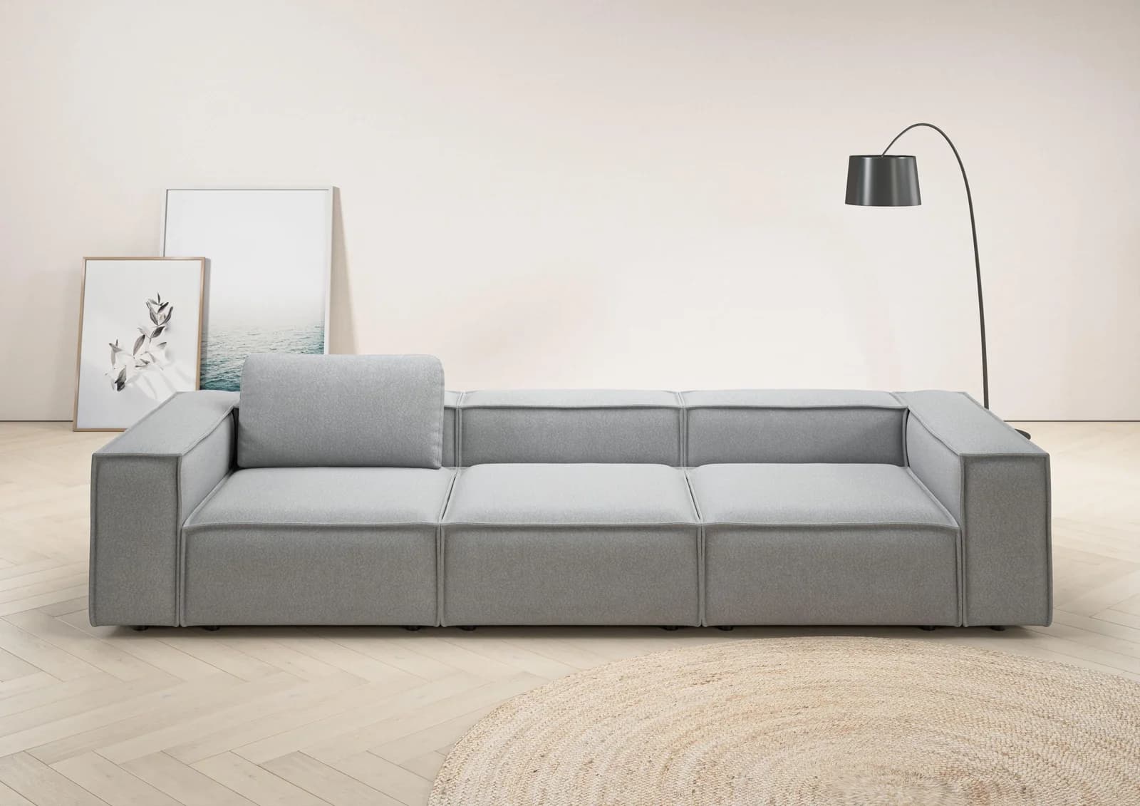 Home Affaire Watertown 3,5-Sitzer Sofa Grau Federkern Polsterung