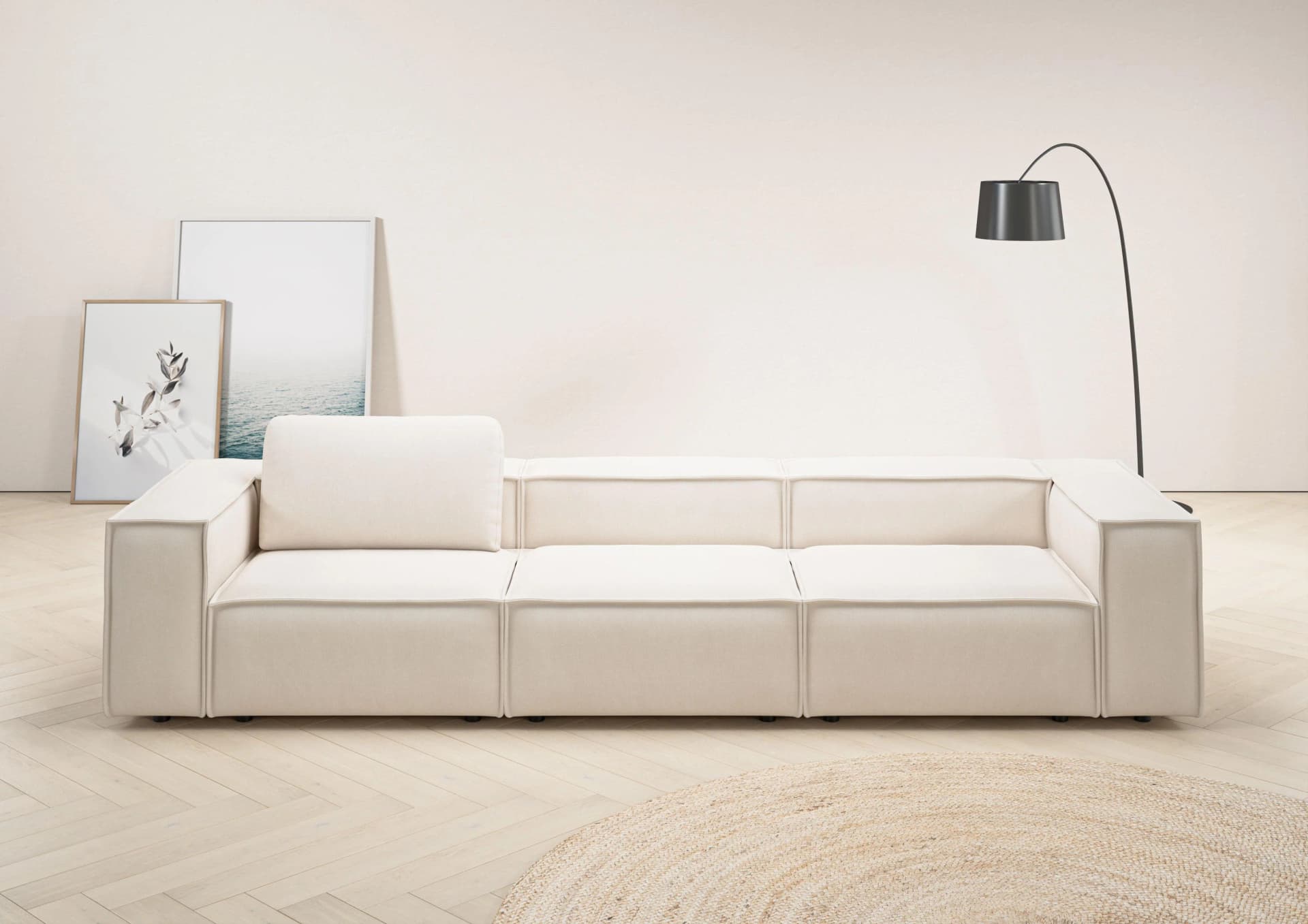 HOME AFFAIRE Watertown XXL Sofa 336cm Beige Modern