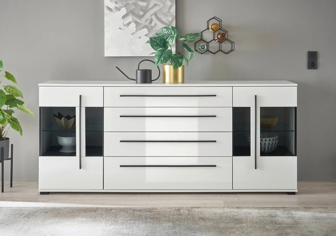 Home affaire Sideboard Cantara Weiß Hochglanz Modern - Bild 2