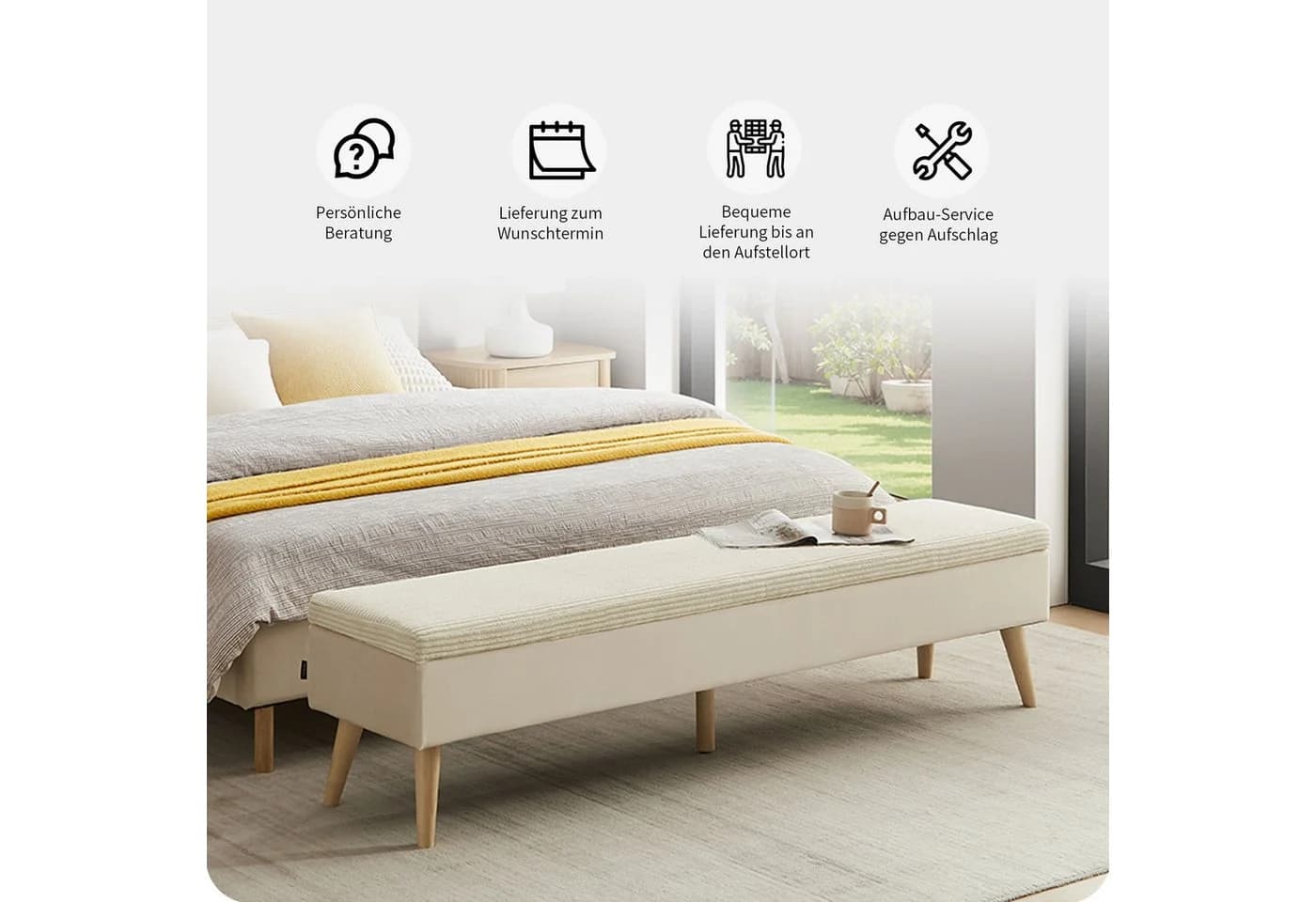 Home Affaire Bettbank Armandine Beige mit Stauraum - Bild 3