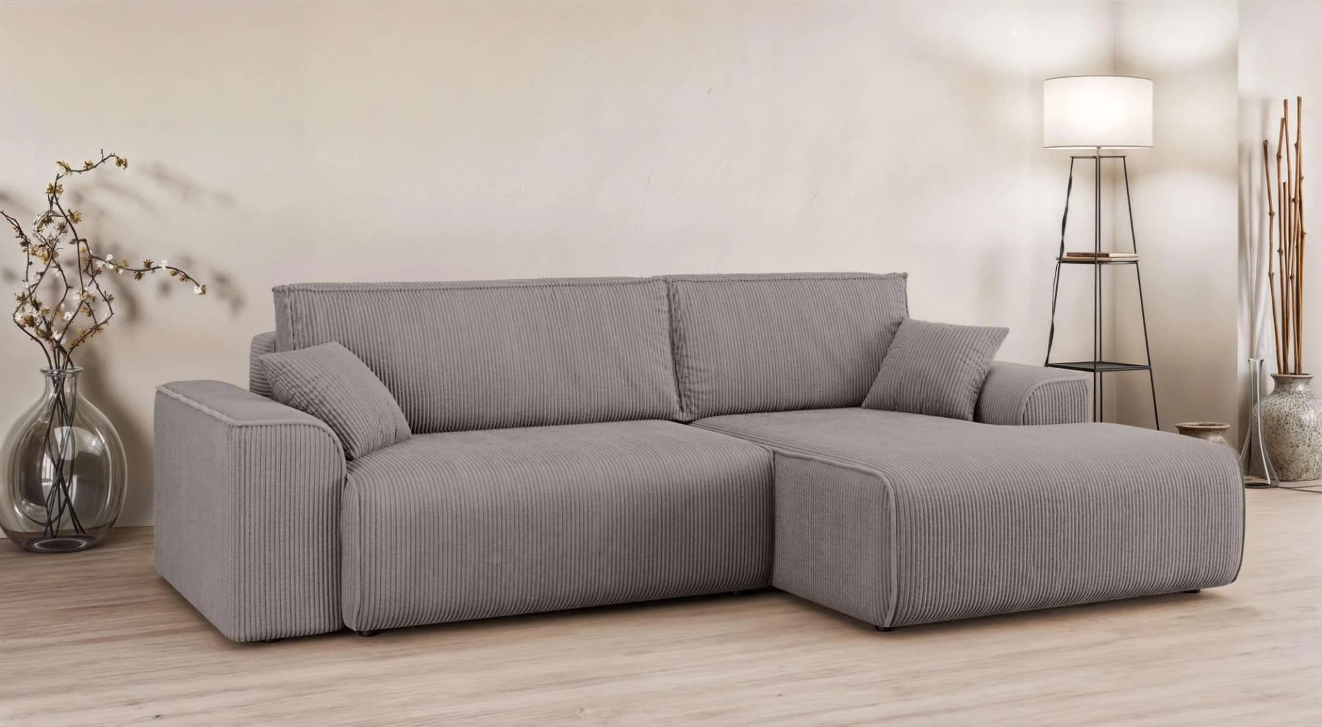 Home Affaire Ecksofa Santenay Grau mit Bettfunktion und Bettkasten