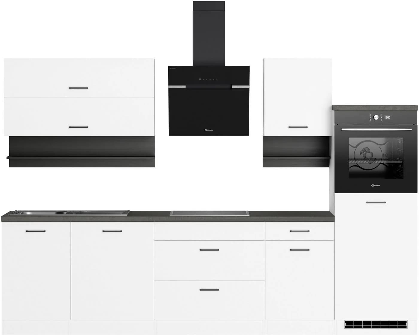 KOCHSTATION Küchenzeile Betty 300 cm mit Bauknecht E-Geräten Weiß/Grau - Bild 2