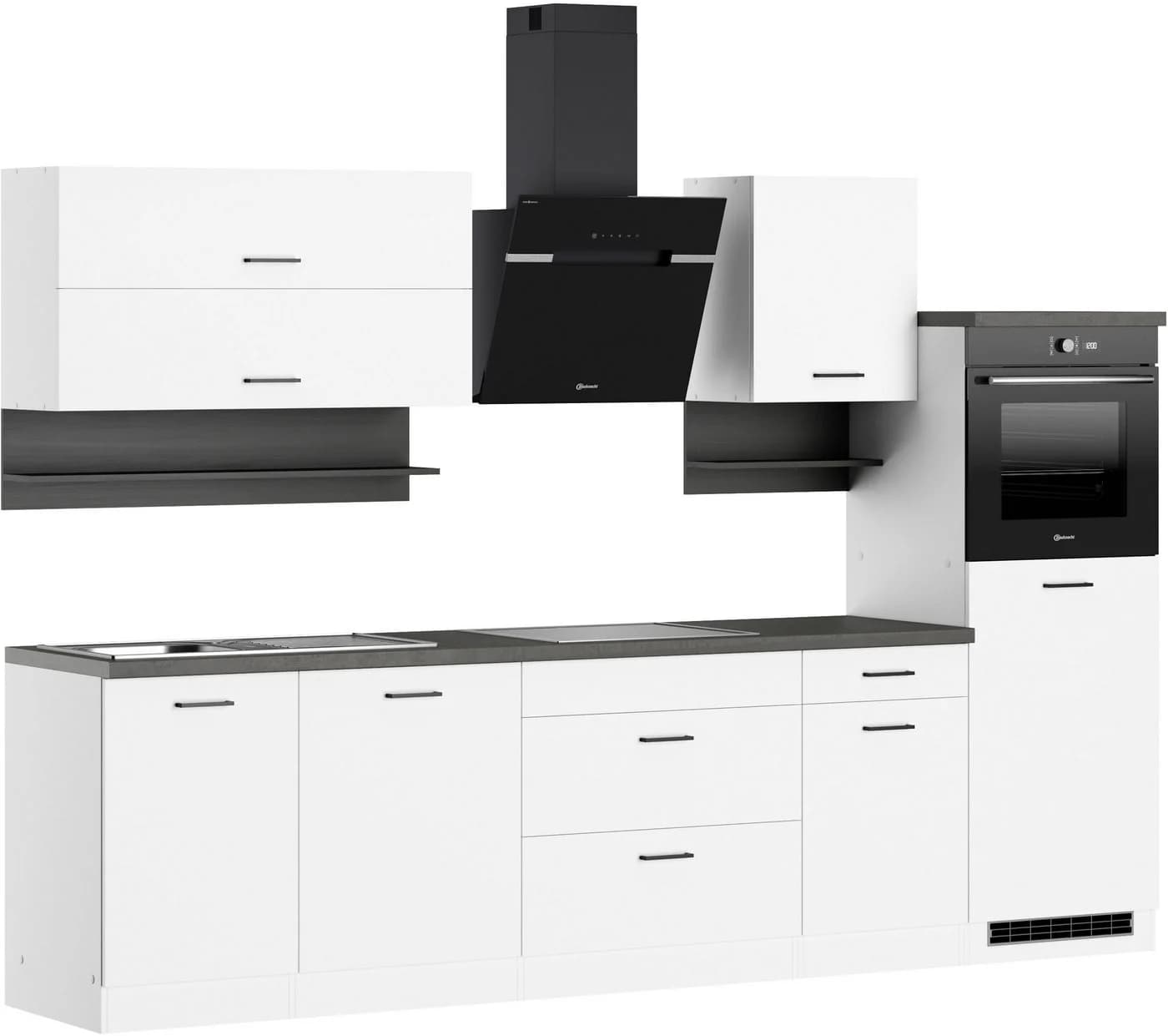 KOCHSTATION Küchenzeile Betty 300 cm mit Bauknecht E-Geräten Weiß/Grau - Bild 4