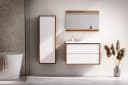 Welltime Waschtisch Line mit Waschbecken, FSC-zertifiziertes Holz, Push-to-open, Eiche Weiß Bild 2