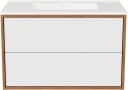 Welltime Waschtisch Line mit Waschbecken, FSC-zertifiziertes Holz, Push-to-open, Eiche Weiß Bild 3
