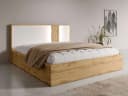 Home Affaire Bett Fabella mit Stauraum und LED-Beleuchtung Weiß/Natur Bild 2