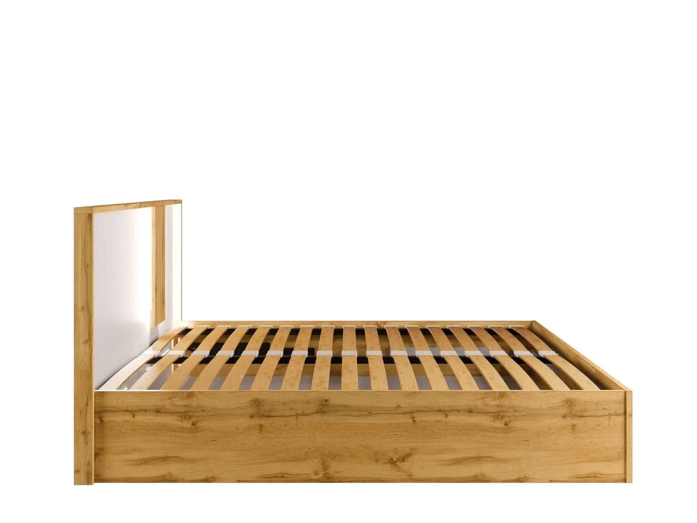 Home Affaire Bett Fabella mit Stauraum und LED-Beleuchtung Weiß/Natur - Bild 4