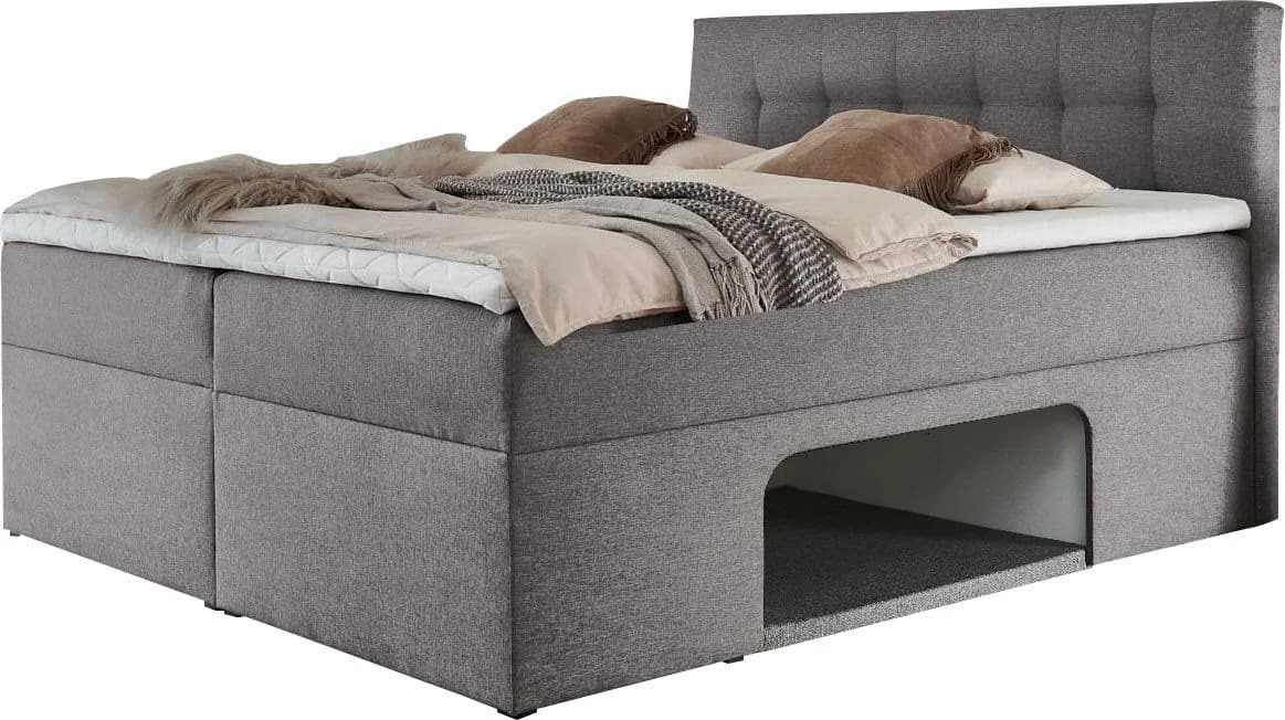 Boxbett HOME AFFAIRE Carolin Taupe mit Haustiernische und Bettkästen