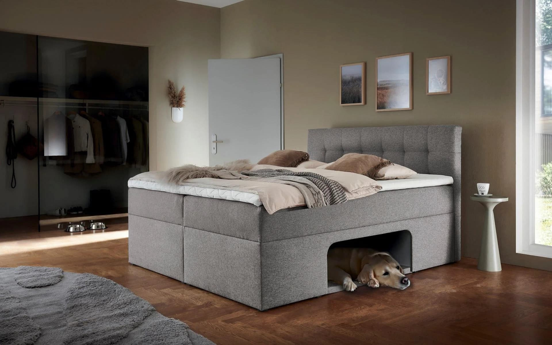 Boxbett HOME AFFAIRE Carolin Taupe mit Stauraum und Matratzen