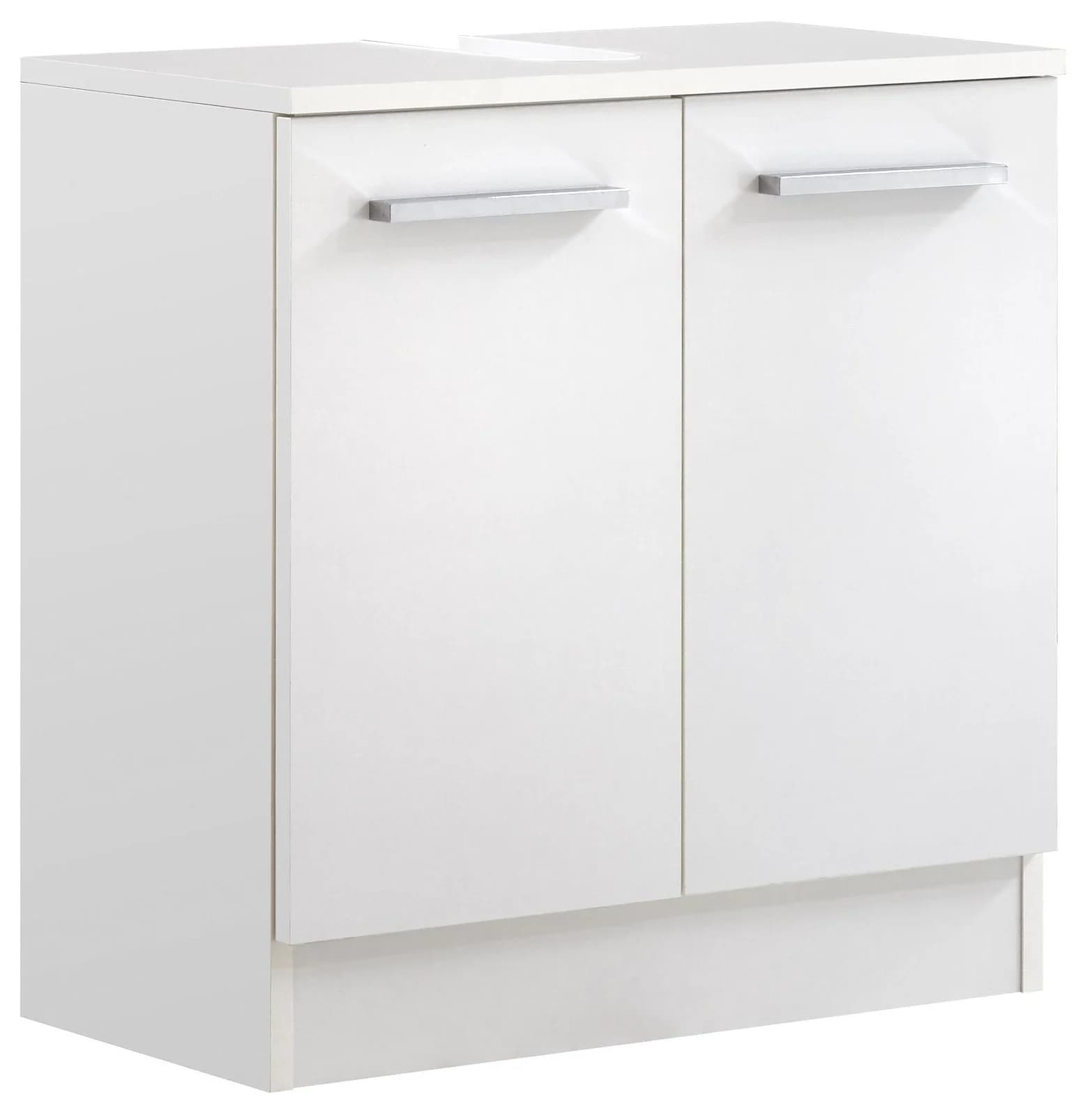 Waschbeckenunterschrank SAPHIR 60cm Weiß mit 2 Drehtüren