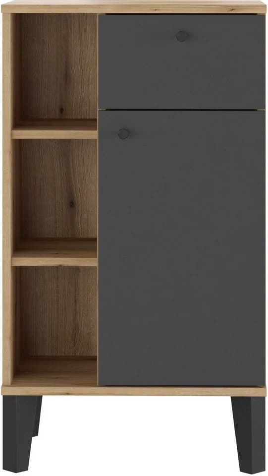 INOSIGN Midischrank Oslo Badschrank mit Knopfgriff Skandinavisches Design - Bild 3
