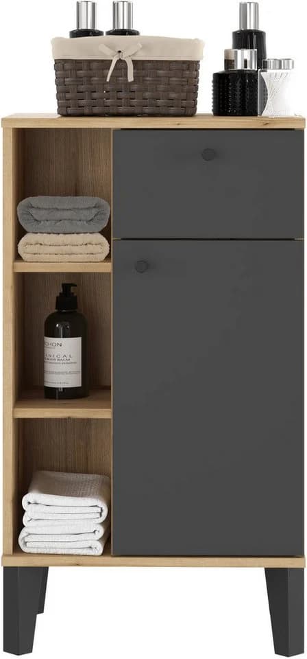 INOSIGN Midischrank Oslo Badschrank mit Knopfgriff Skandinavisches Design - Bild 4