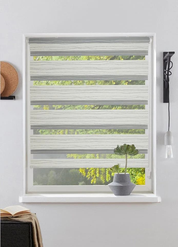 OTTO HOME Doppelrollo PAGELLA Hellgrau Polyester Klemmfix - Bild 2