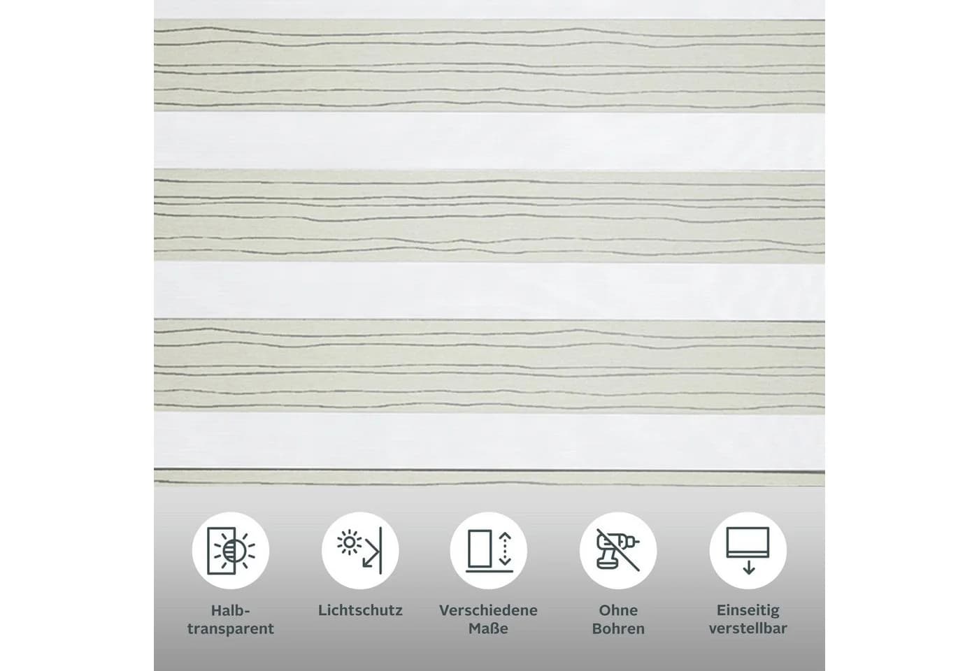 OTTO HOME Doppelrollo PAGELLA Hellgrau Polyester Klemmfix - Bild 3