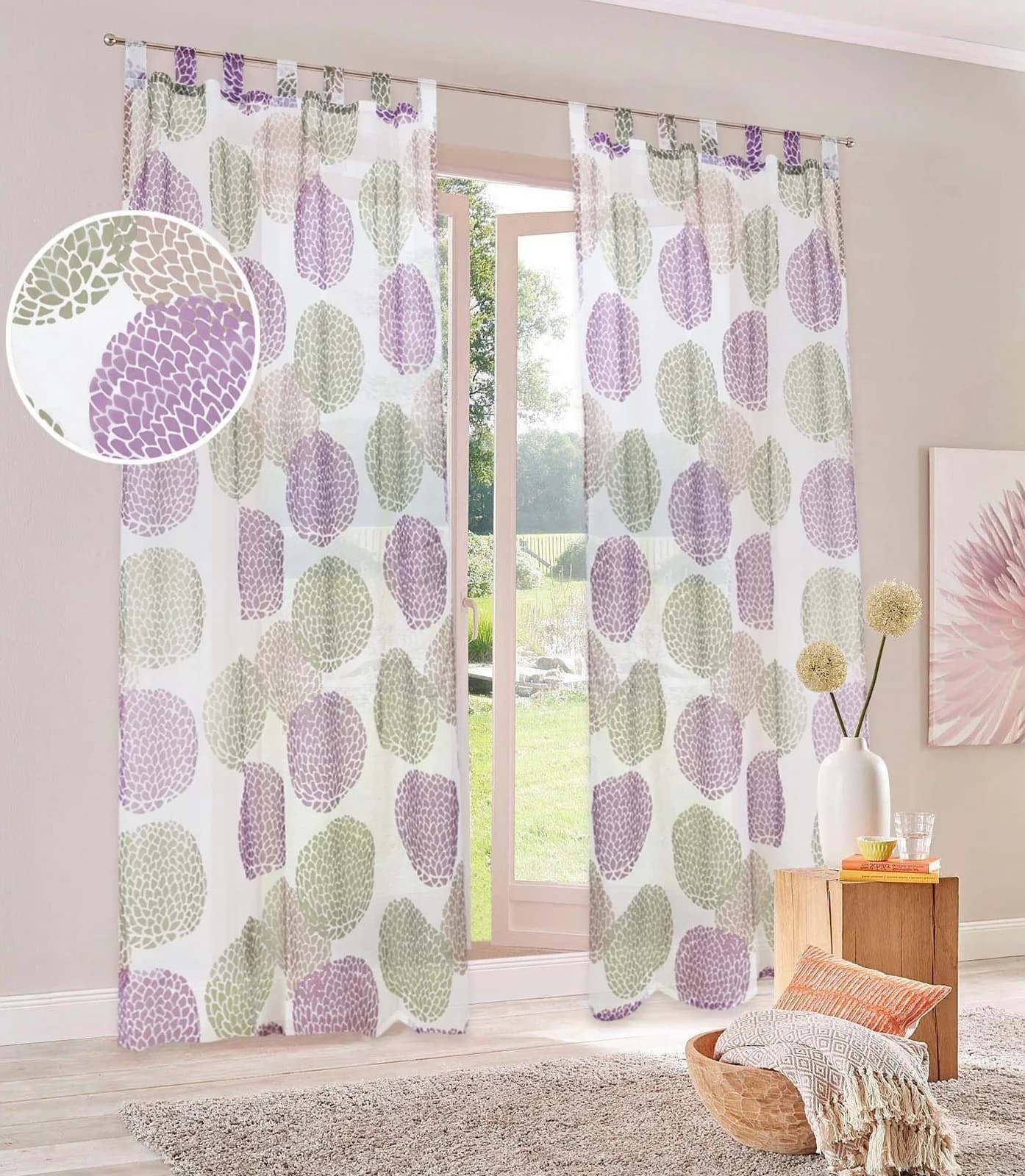 Gardine MY HOME Belem Kreismotiv Beige