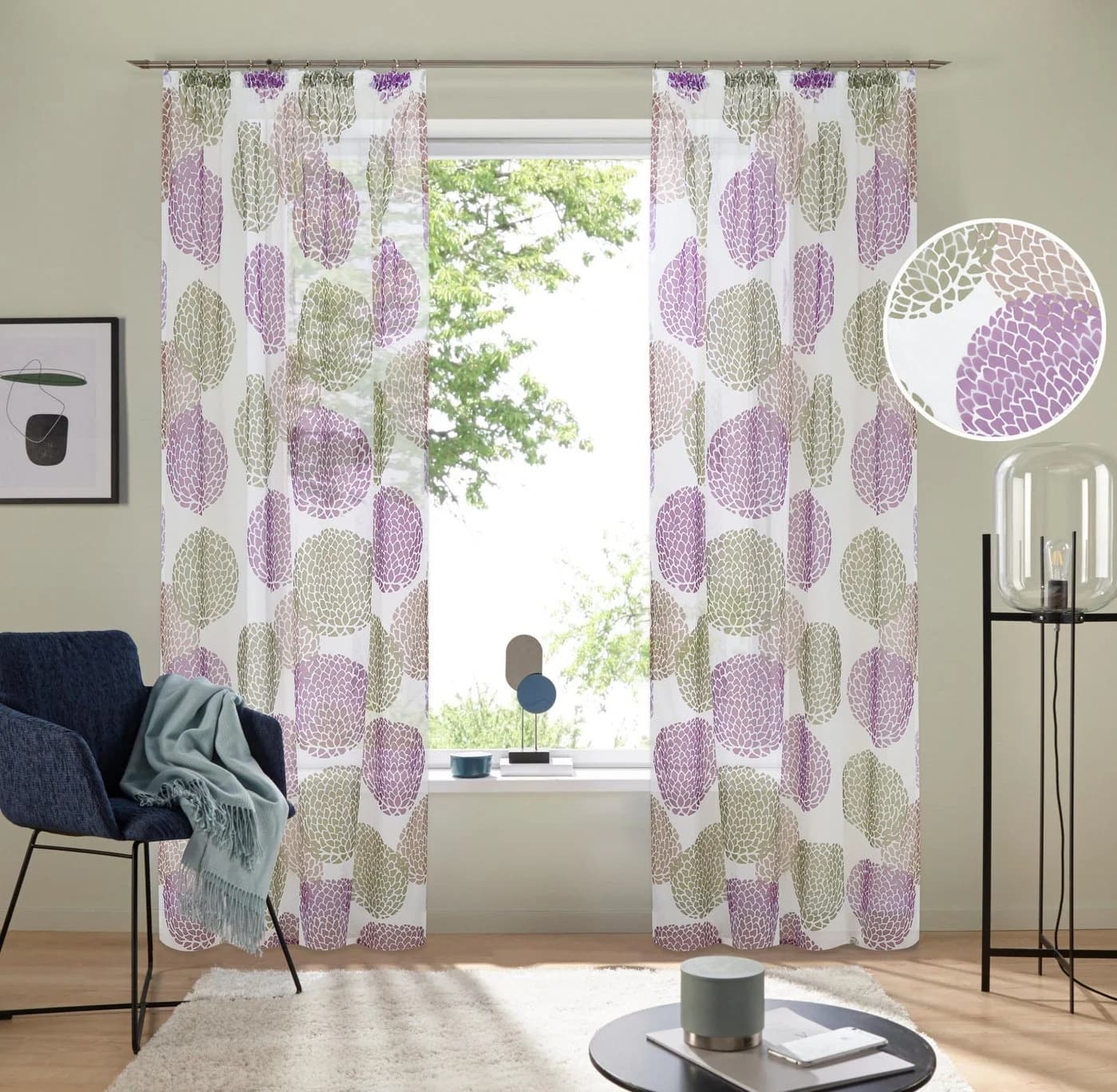 OTTO HOME Gardine Belem Beige Voile Polyester Kreis-Motiv - Bild 2