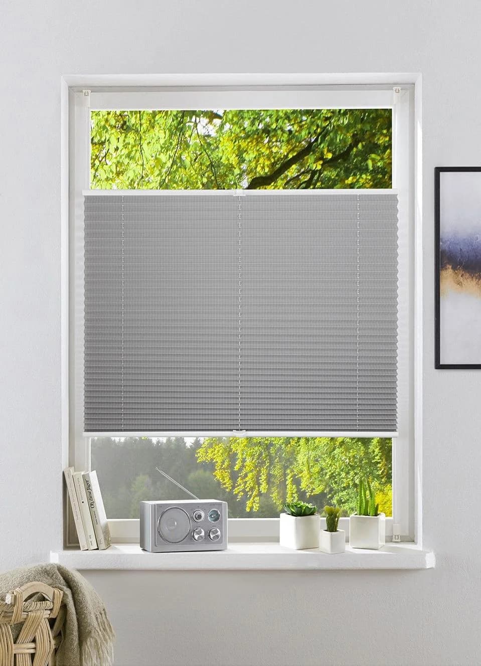 Plissee MY HOME "GELLO" Gr. 1, grau, 100% Polyester, Klemmfix