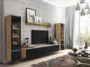 HOME AFFAIRE VERA II Wohnwand Set Schwarz Hochglanz mit LED Bild 1