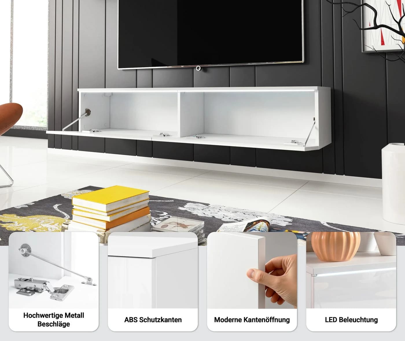 HOME AFFAIRE Lowboard D mit LED-Beleuchtung Braun - Bild 3