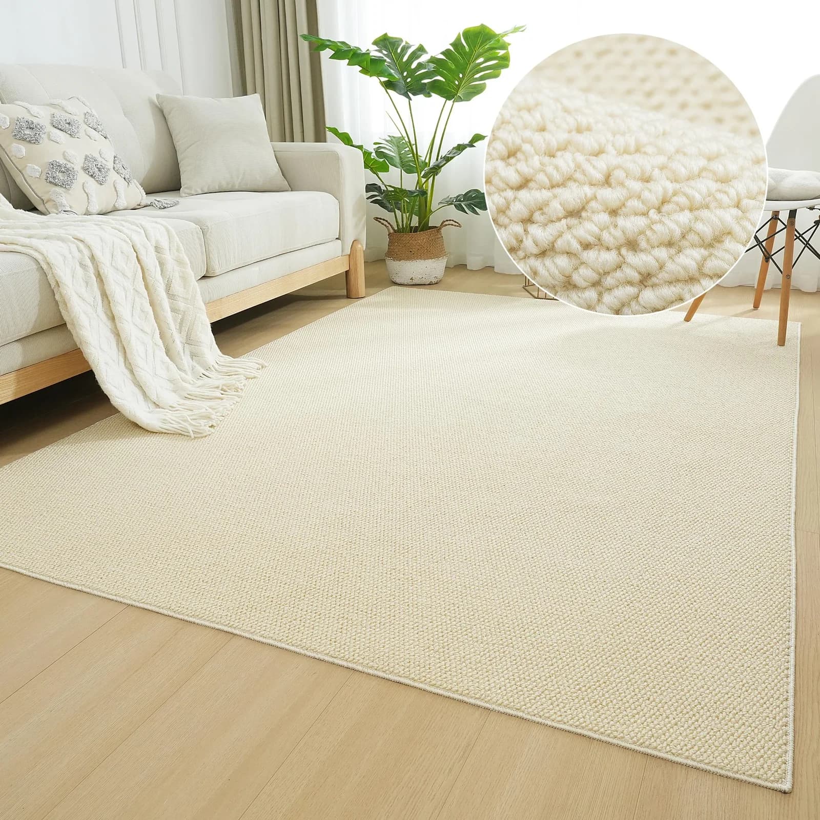 Klassischer Teppich in Sisal-Optik, beige, 200x290 cm