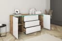 HOME AFFAIRE Sideboard VERA Weiß Hochglanz Eiche Push-to-Open Bild 1
