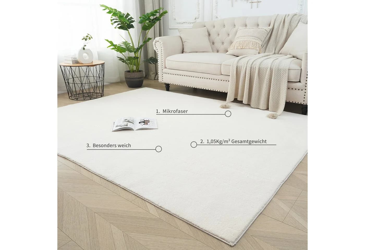 Teppich OTTO HOME Cali 2 Beige Uni Kuschelig - Bild 3