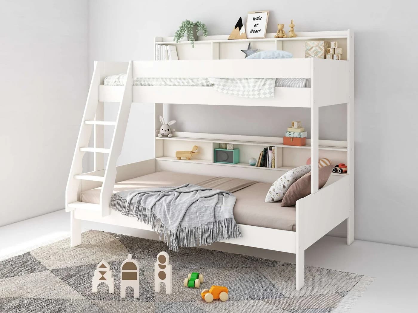 Etagenbett OTTO HOME Jaime II Weiß Massivholz Stauraum