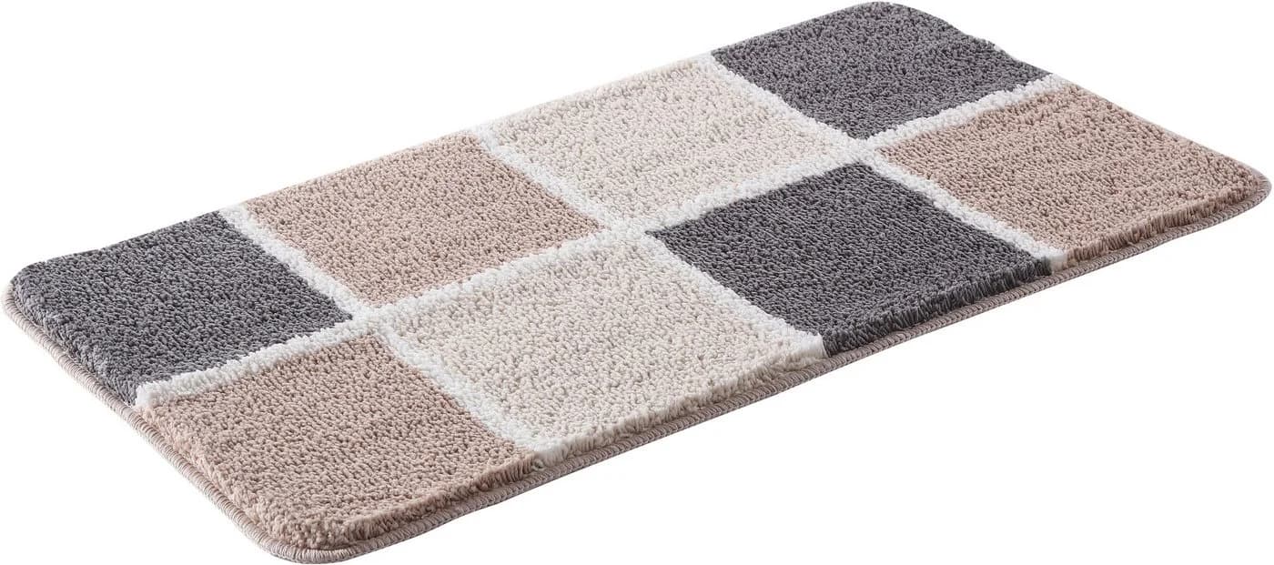 OTTO home Badematte Anna Beige Kachelmuster Rutschhemmend Polyester