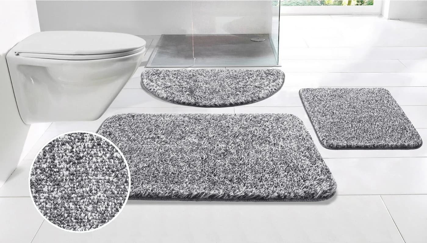 OTTO home Badematte Vanessa meliert Grau-Weiß Halbrund - Bild 2