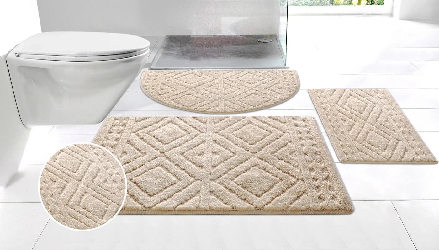 OTTO home Badematte Louvres Beige Polyester Boho-Style - Bild 2