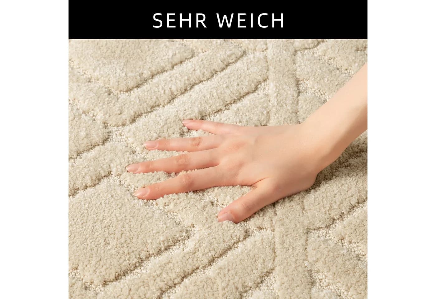OTTO home Badematte Louvres Beige Polyester Boho-Style - Bild 5