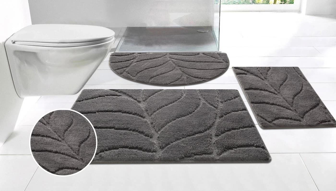 OTTO home Badematte Epense Grau Blattstruktur Halbrund - Bild 2