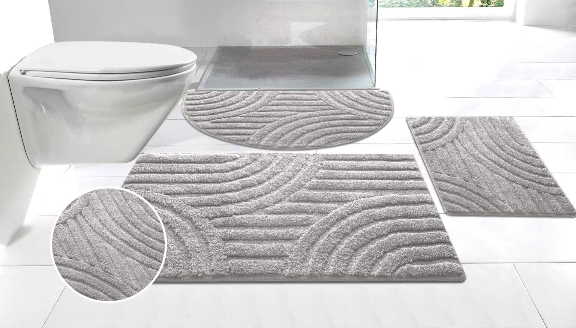 Badematte MY HOME Regona Scandi Grau Hoch-Tief-Effekt