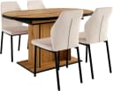 OTTO HOME Essgruppe Basel Tischgruppe mit 4 Stühlen, Esstisch ausziehbar 140 - 180 cm, beige Bild 2