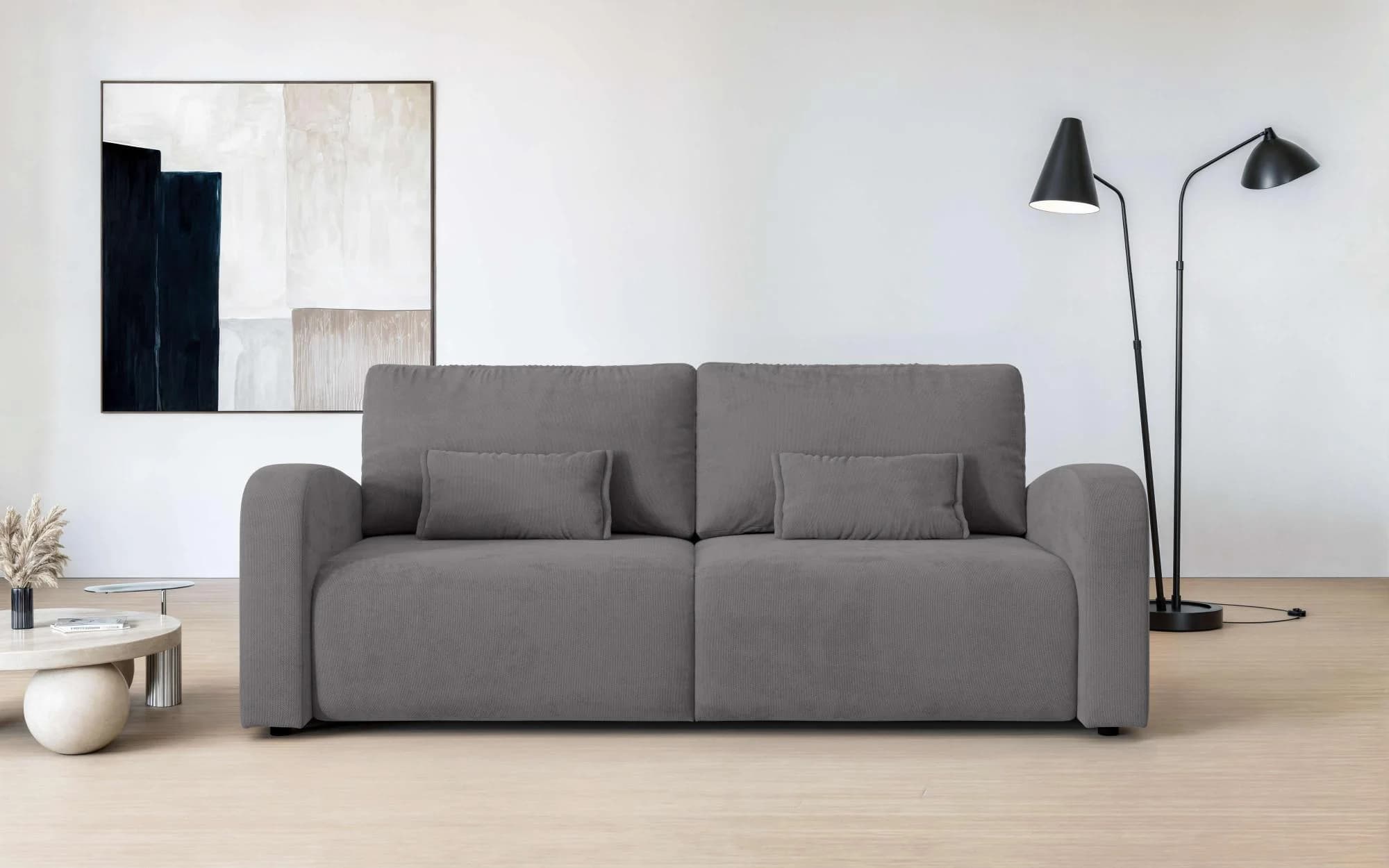 OTTO HOME JIGGS 3-Sitzer Schlafsofa Grau mit Bettkasten