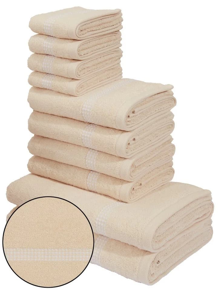 OTTO HOME Handtuch Set Kapra 10-tlg. Beige Frottier 100% Baumwolle - Bild 2