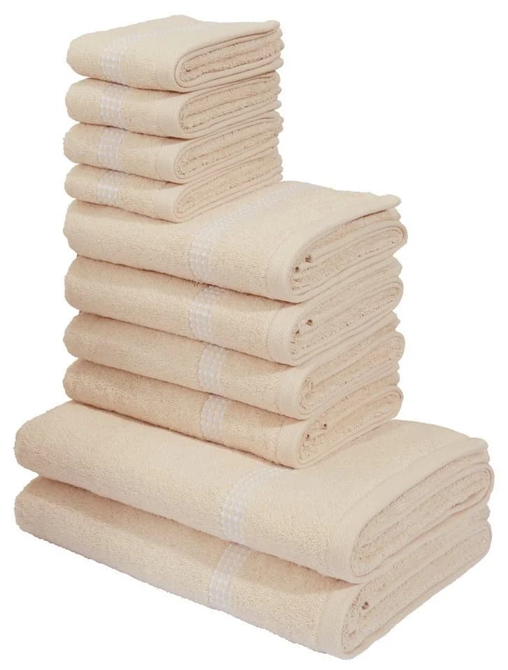 OTTO HOME Handtuch Set Kapra 10-tlg. Beige Frottier 100% Baumwolle - Bild 3