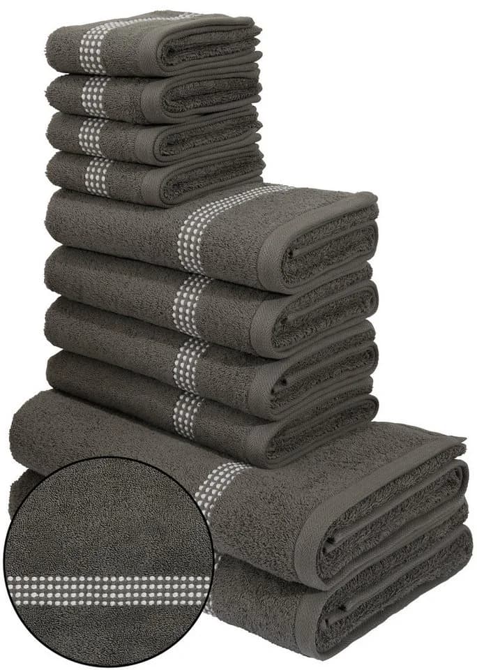 OTTO HOME Handtuch Set Kapra 10-tlg. Grau 100% Baumwolle Frottier - Bild 2
