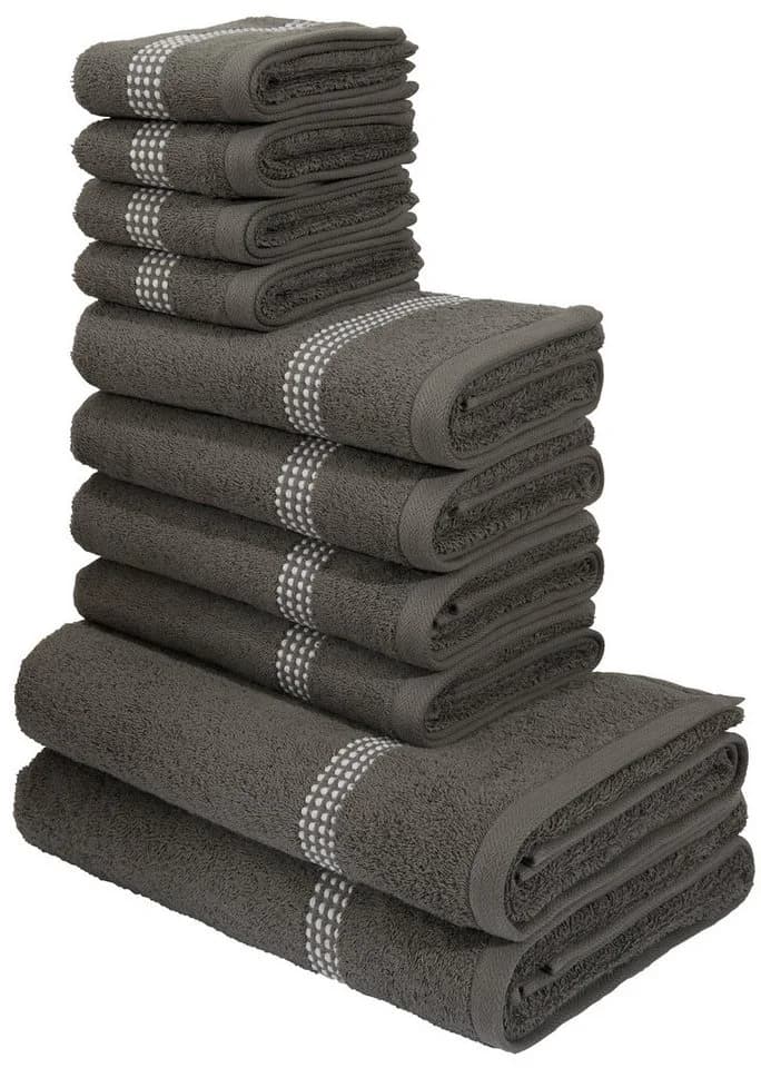 OTTO HOME Handtuch Set Kapra 10-tlg. Grau 100% Baumwolle Frottier - Bild 3