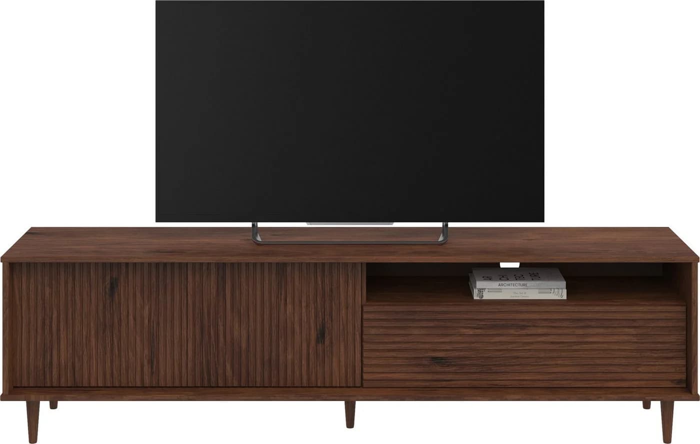 OTTO HOME Lowboard Malmedy Braun Push-to-open Kiefernholz