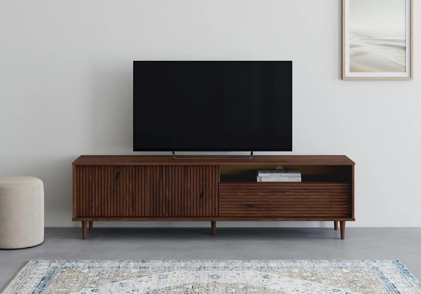 OTTO HOME Lowboard Malmedy Braun Push-to-open Kiefernholz - Bild 2