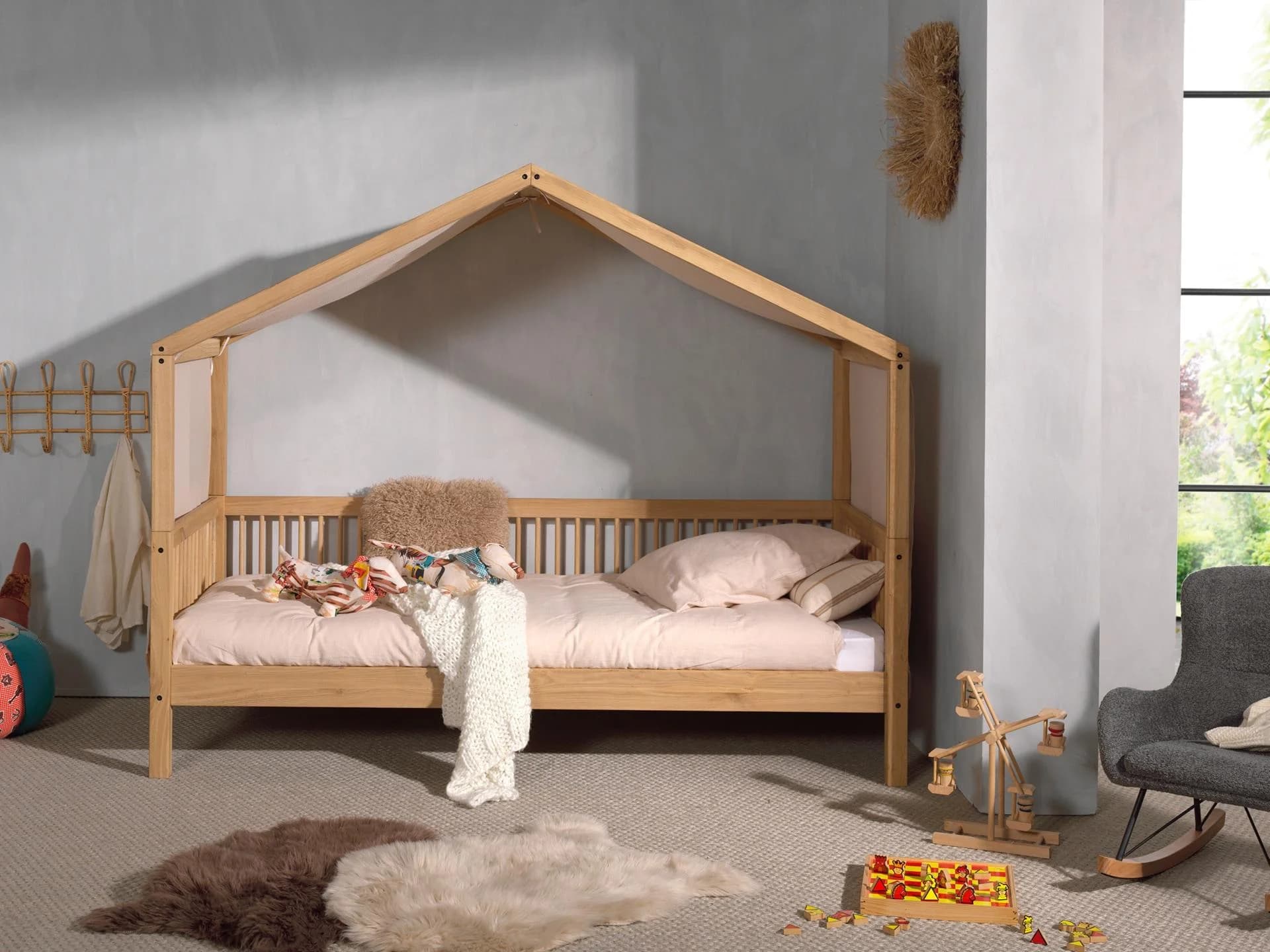 Home Affaire Hausbett Forrest Eiche Natur Geölt mit Dach und Himmel