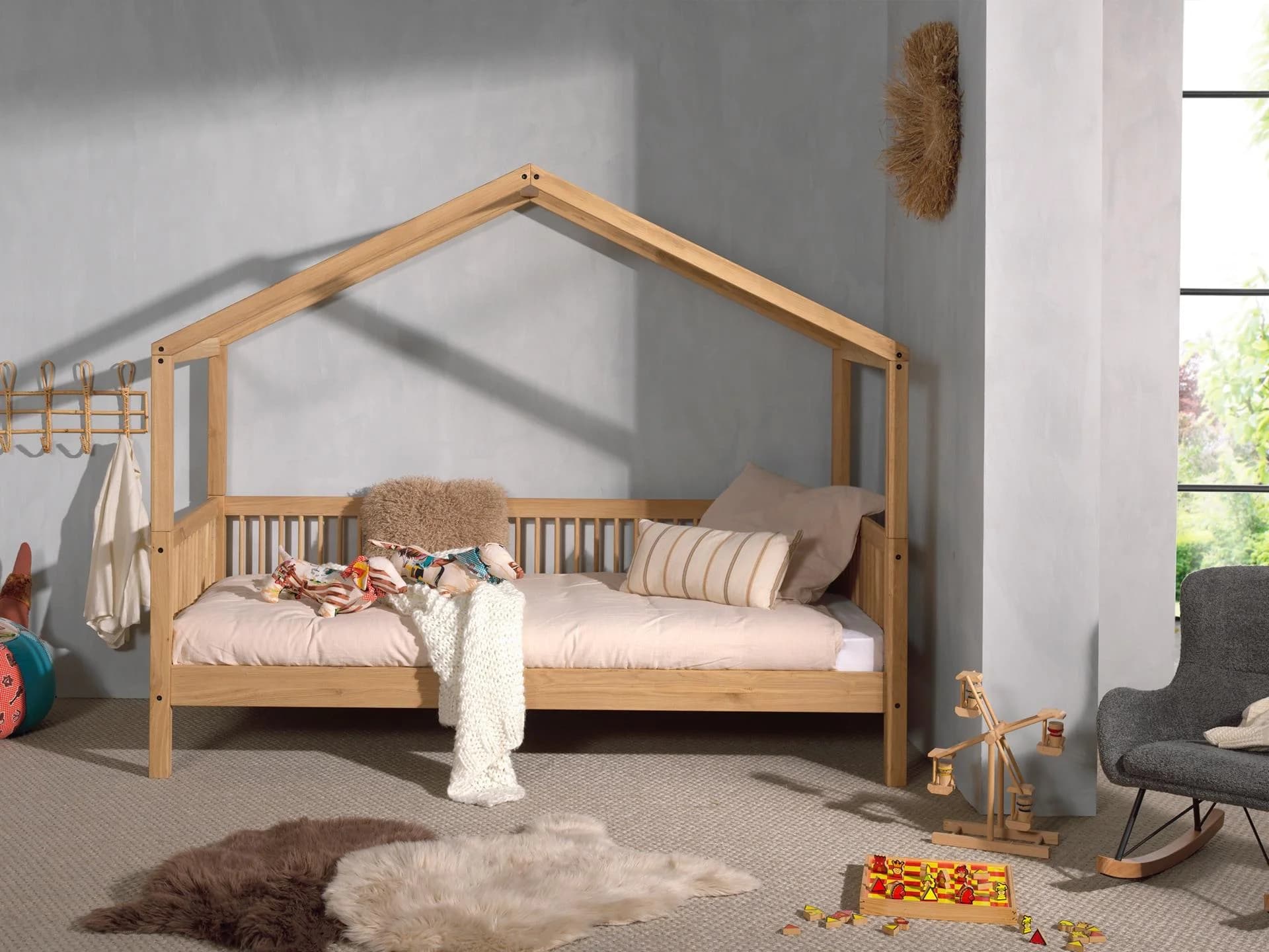 Home Affaire Hausbett Forrest Eiche Natur Geölt mit Dach