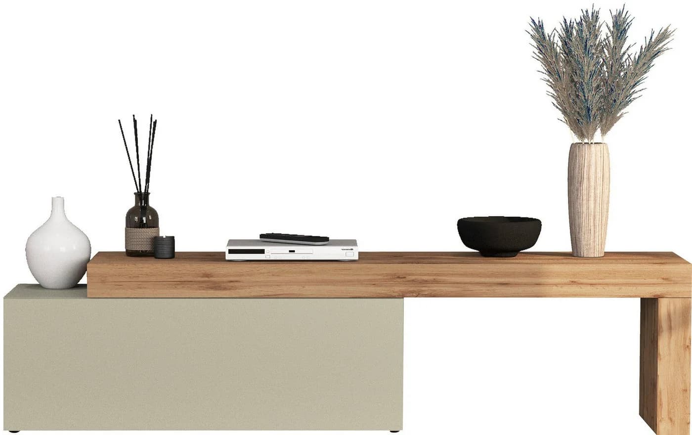 OTTO home Lowboard Chronos TV-Board Modern Weiß/Grau Push-to-Open