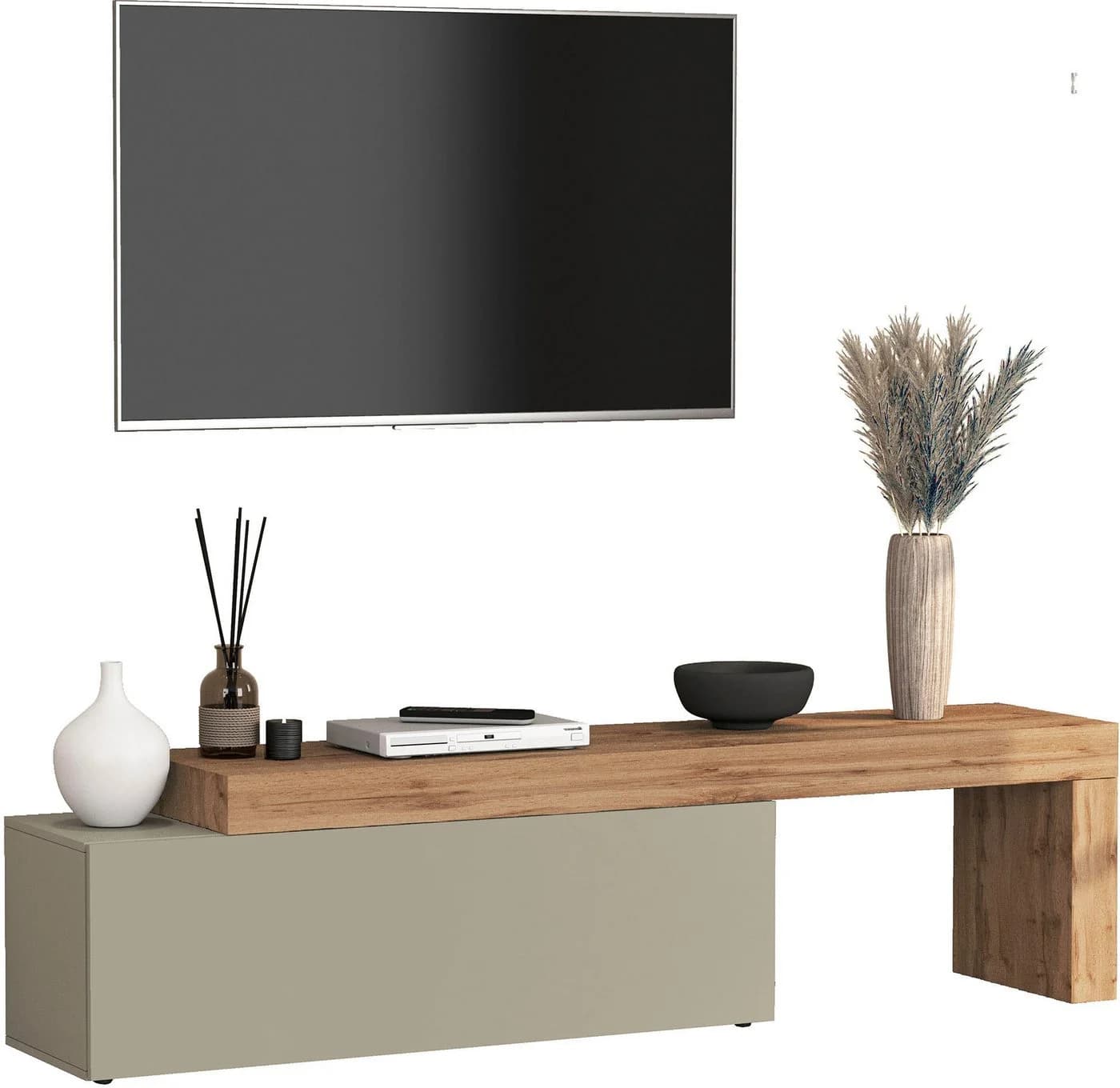OTTO home Lowboard Chronos TV-Board Modern Weiß/Grau Push-to-Open - Bild 5