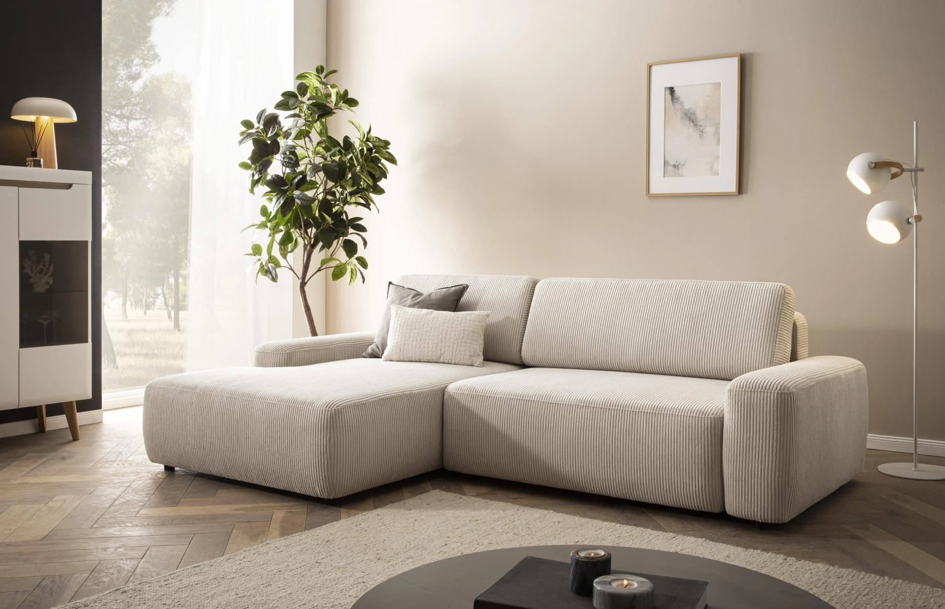 Ecksofa HOME AFFAIRE Torge 264cm Schlafsofa Cord
