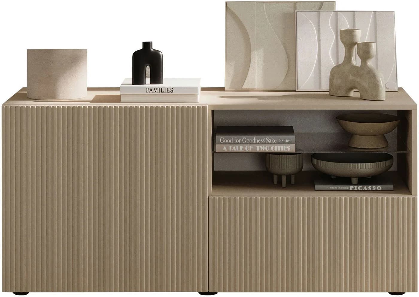 Home affaire Lowboard Rio Beige Modern mit Kabelführung