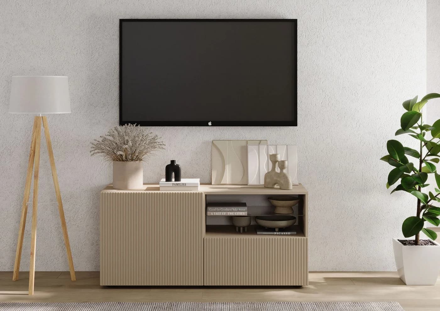 Home affaire Lowboard Rio Beige Modern mit Kabelführung - Bild 2