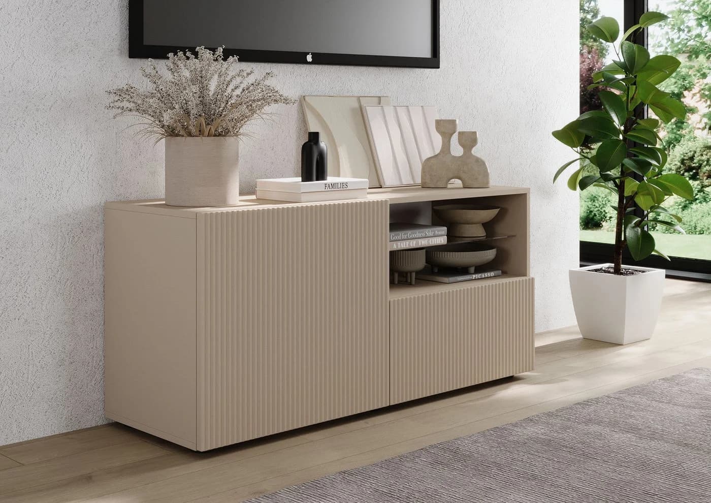 Home affaire Lowboard Rio Beige Modern mit Kabelführung - Bild 5